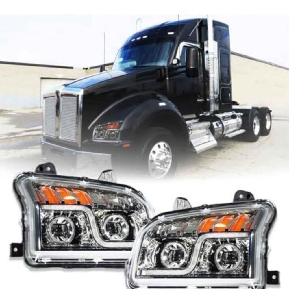 New LED Headlights Fits Kenworth T880 2014-2023 Performance Headlights Assembly